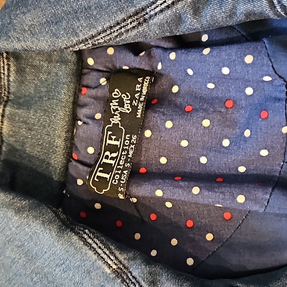 Zara denim trench short 3/4 sleeve small - Picture 2 of 6